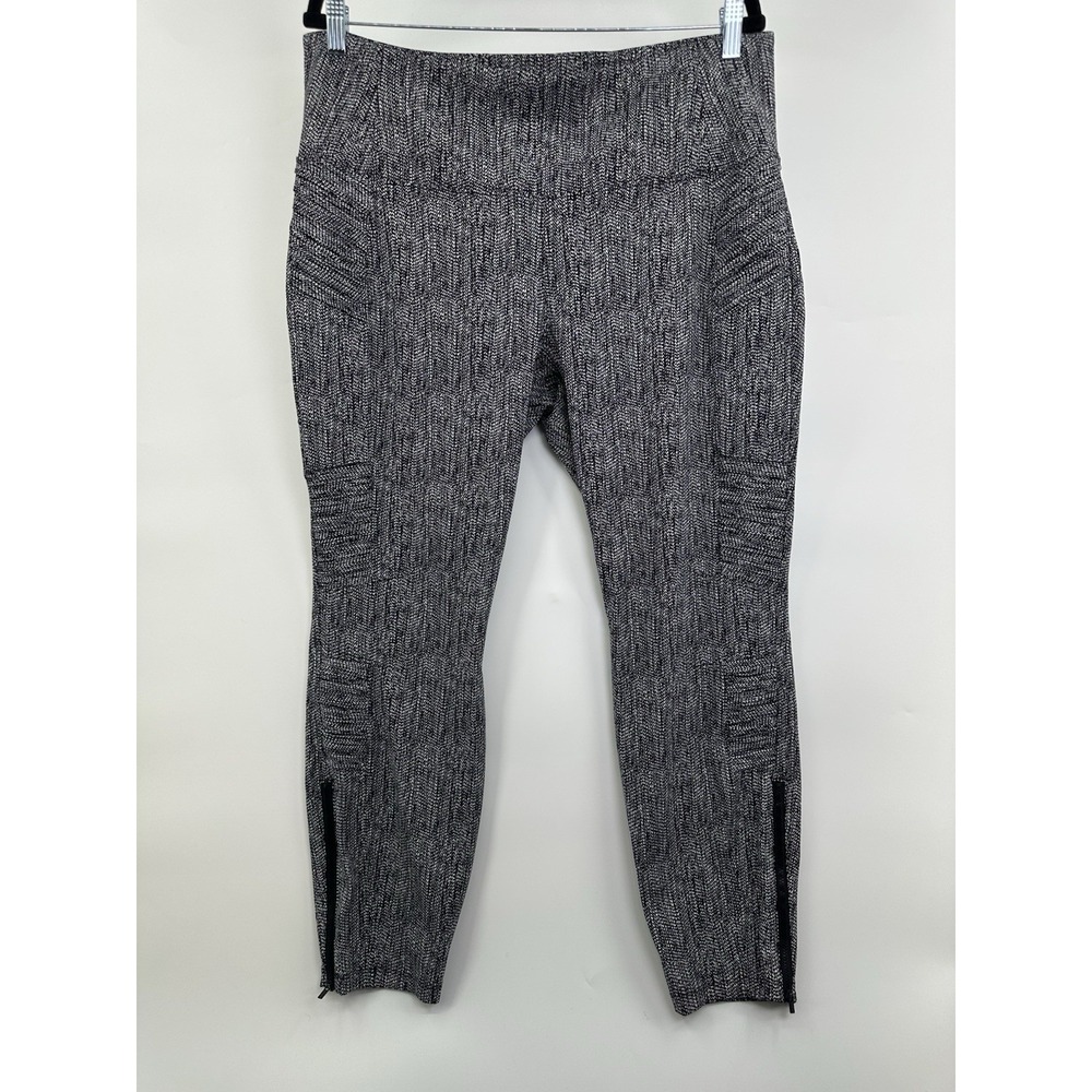 Athleta Pants Delancey Moto Tight Textured Legging Size 1X Black White Womens